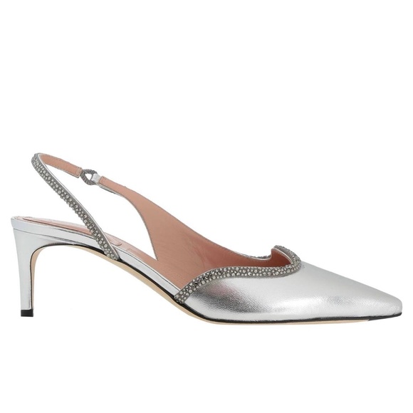 NEW 🔹Alberta Ferretti 🔹Rhinestones Silver Pumps 🔹IT38/ US7~8/24.5cm - Picture 10 of 10